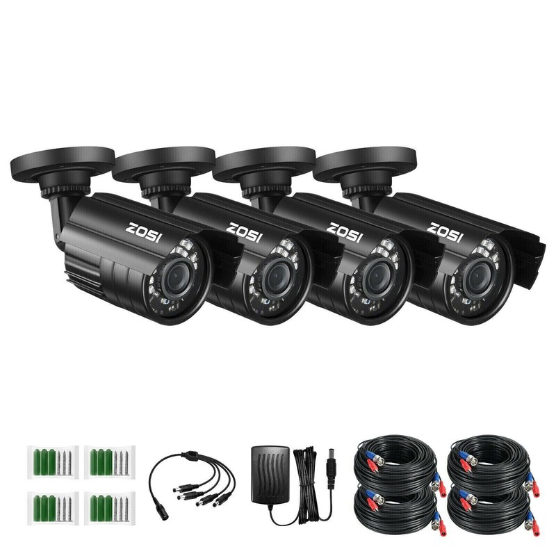 ZOSI 4PK 1080P TVI Day Night 24 IR Leds Outdoor CCTV Bullet Security Camera