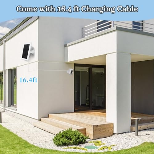 Ring Camera Solar Panel Charger, 5V 3.5W Solar Charger Compatible 2 Pack White gallery