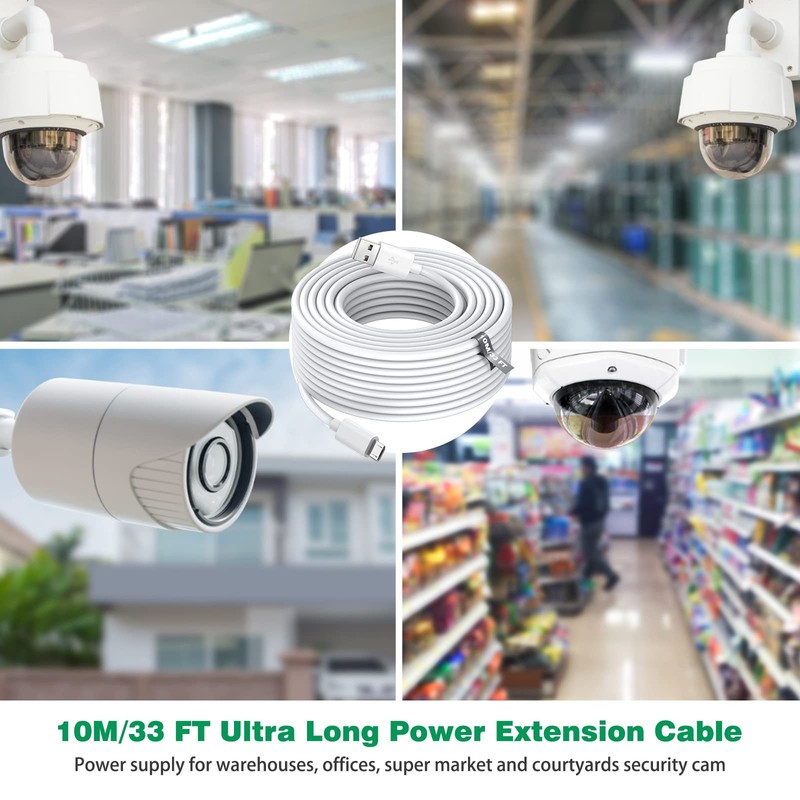 ASKUBSKU 10m/33FT Micro USB Power Extension Cable Compatible with Wyze White gallery
