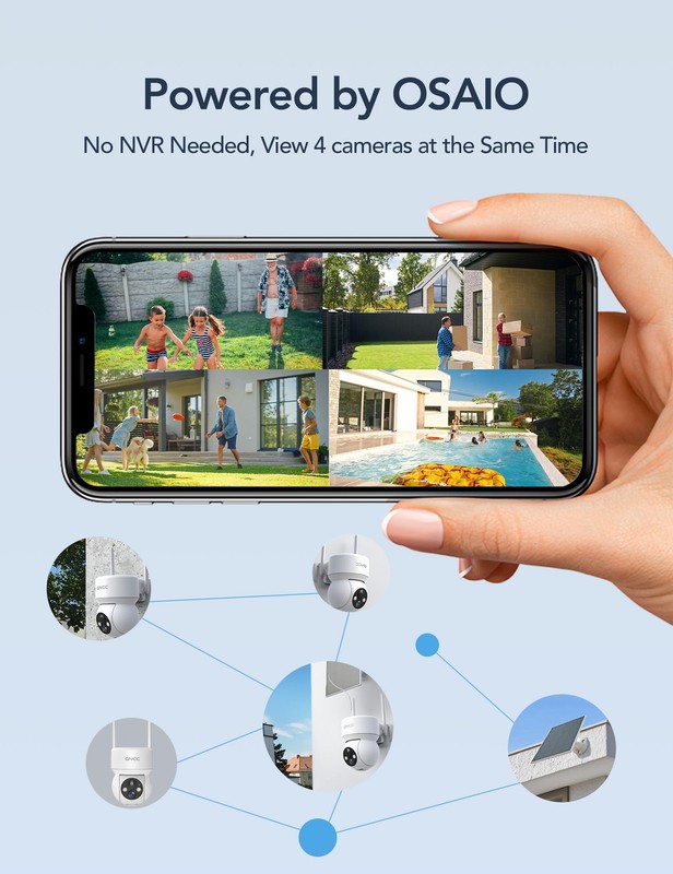 Solar Security Cameras Wireless Outdoor 2.4G WiFi, 360° View, Solar/Battery P... gallery