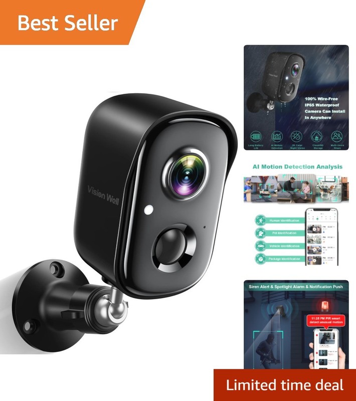 Smart Wireless Home Security Camera with Night Vision, Smart Siren & App Control