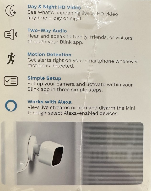 Blink Mini Indoor Plug-In Live HD Smart Security Camera ~ Brand New Sealed gallery