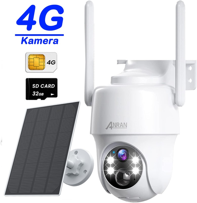 ANRAN 4G LTE Security Camera Outdoor Solar Battery Wireless CCTV with SD Card