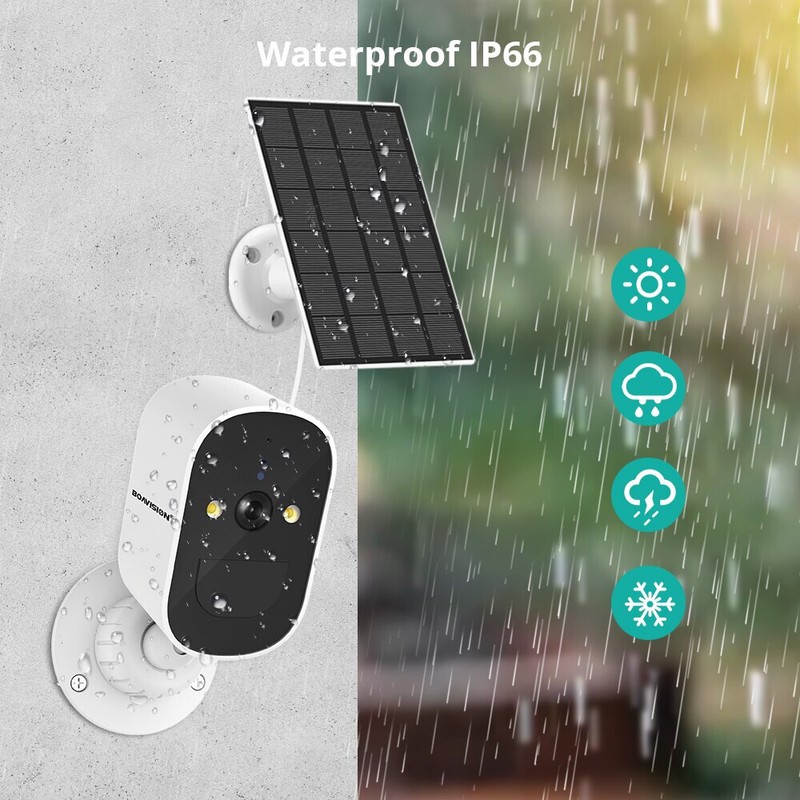 2PCS Unitoptek Solar Power Security Camera Wireless Night Vision Wifi Outdoor gallery