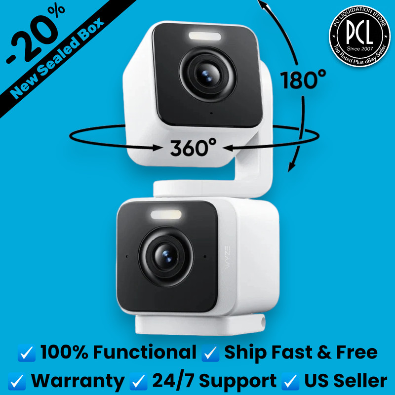 ✅ NEW SEALED: Wyze Duo Cam Pan Wired Dual Pan/Tilt Color Night Vision Cameras ✅