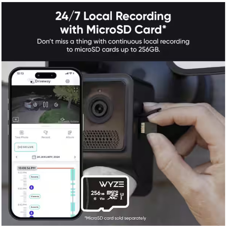 Wyze WYZECFL2 Wired Outdoor Wi-Fi, 2800 Lumen Floodlight Home 2k Security Camera gallery