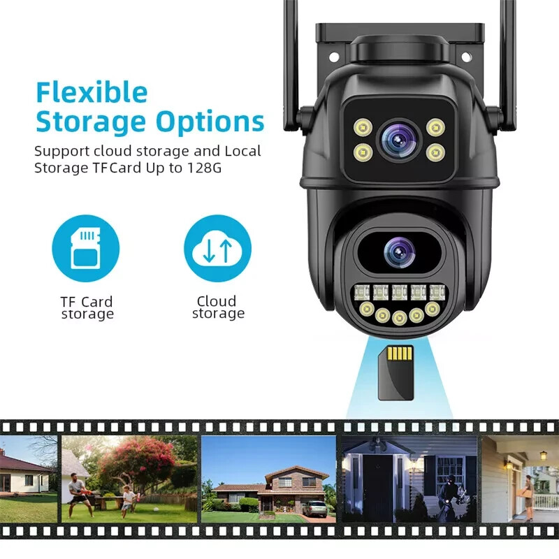 4K 8MP HD Wifi PTZ Camera Outdoor Dual Lens Dual Screen AI Auto Tracking IP CCTV gallery