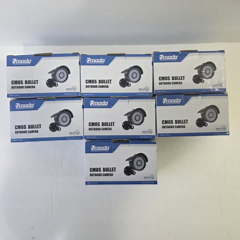 NEW LOT (7) Zmodo CMOS Bullet Outdoor Camera Color IR 480 CCTV ZMD-CBR-BBB23NM gallery