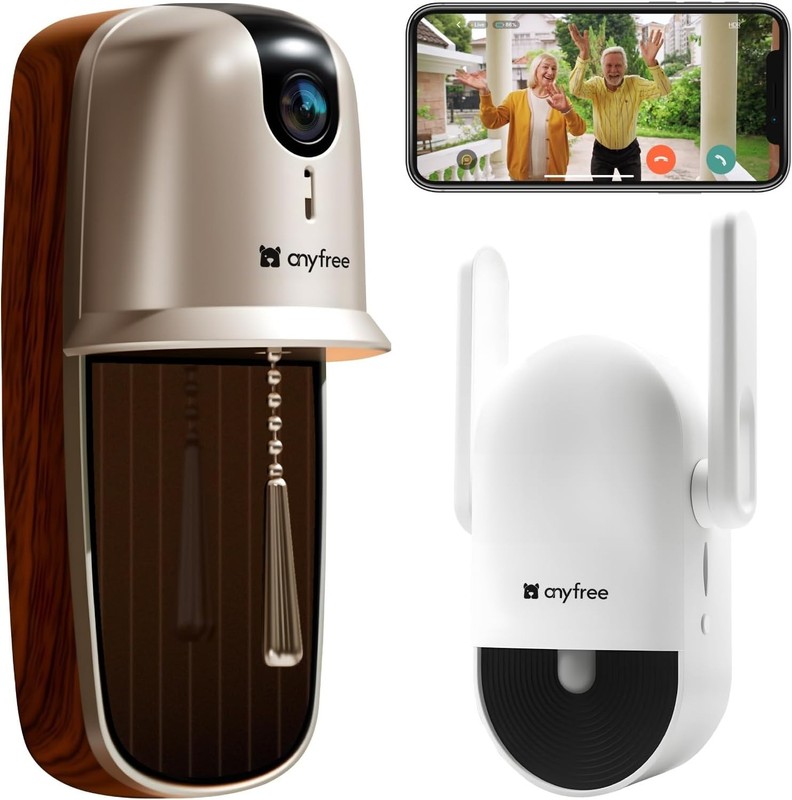 anyfree Doorbell Camera Wireless with Chime, HDR Smart WiFi Video Doorbell with