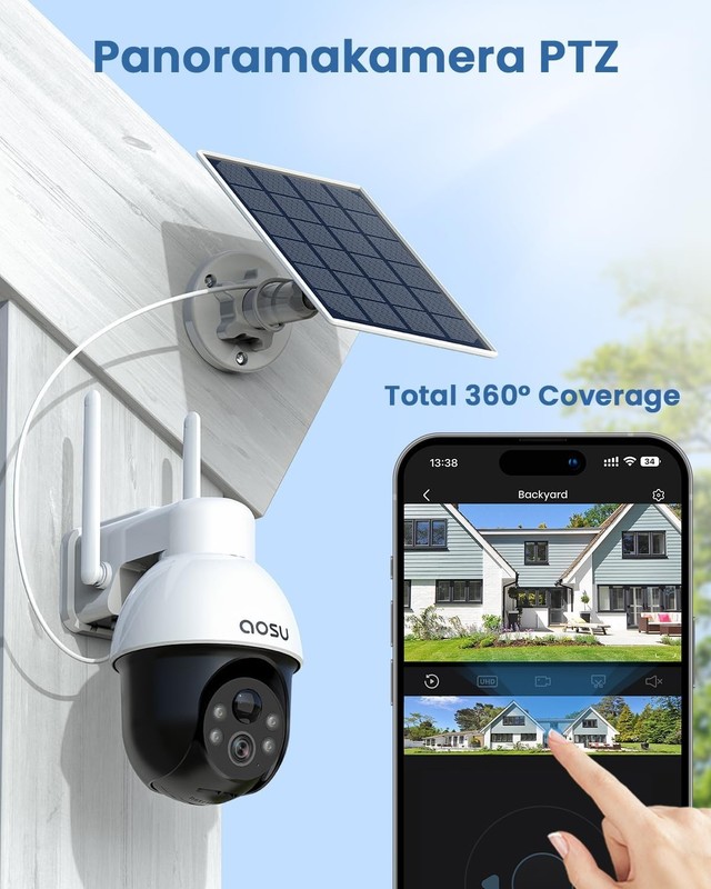 3K/5MP Solar Security Cameras System Wireless Outdoor, Battery Powered WiFi C... gallery