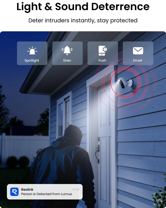Wireless Outdoor Security Camera Lumus 2K, Upgraded 4MP Spotlight Color Night... gallery