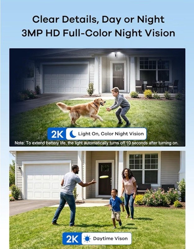 2K Solar Floodlight Camera, 1600LM Lights, 24/7 Recording, Alexa, 2.4ghz WiFi gallery