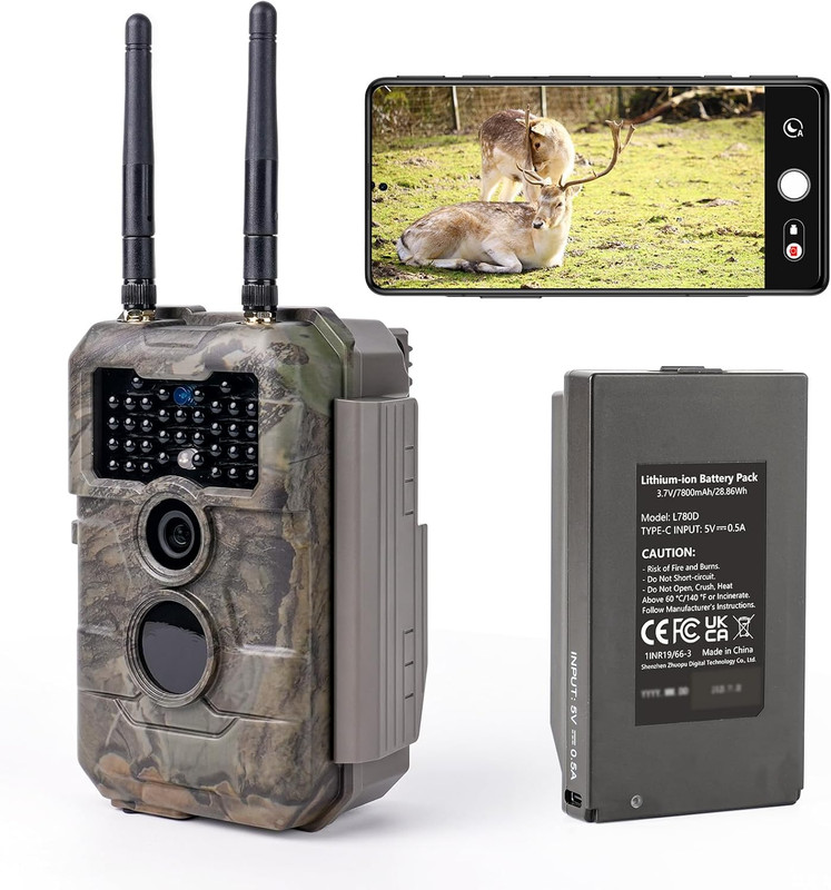 E6 2.0 Pro Wifi Trail Camera (Non-Cellular), Dual Antennas, Stable Connection, 4