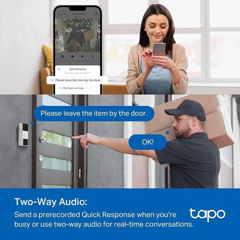 2K Video Doorbell W/ Two-Way Audio Night Vision Motion Detection Smart Alerts US gallery