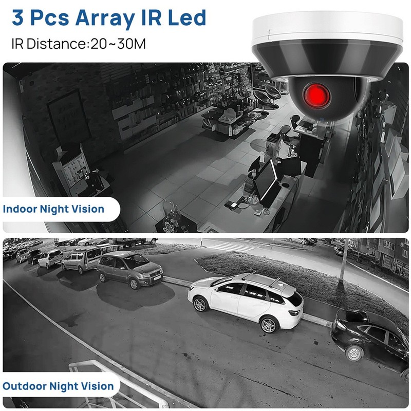 VIKYLIN 6MP 3X ZOOM Dome PTZ Camera MIC Human&Vehicle IR Night Vision Outdoor gallery