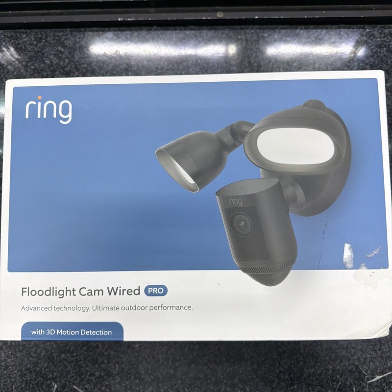 NEW! Ring-Floodlight Cam Wired Pro Outdoor Wi-Fi 1080p Surveillance Camera-Black gallery