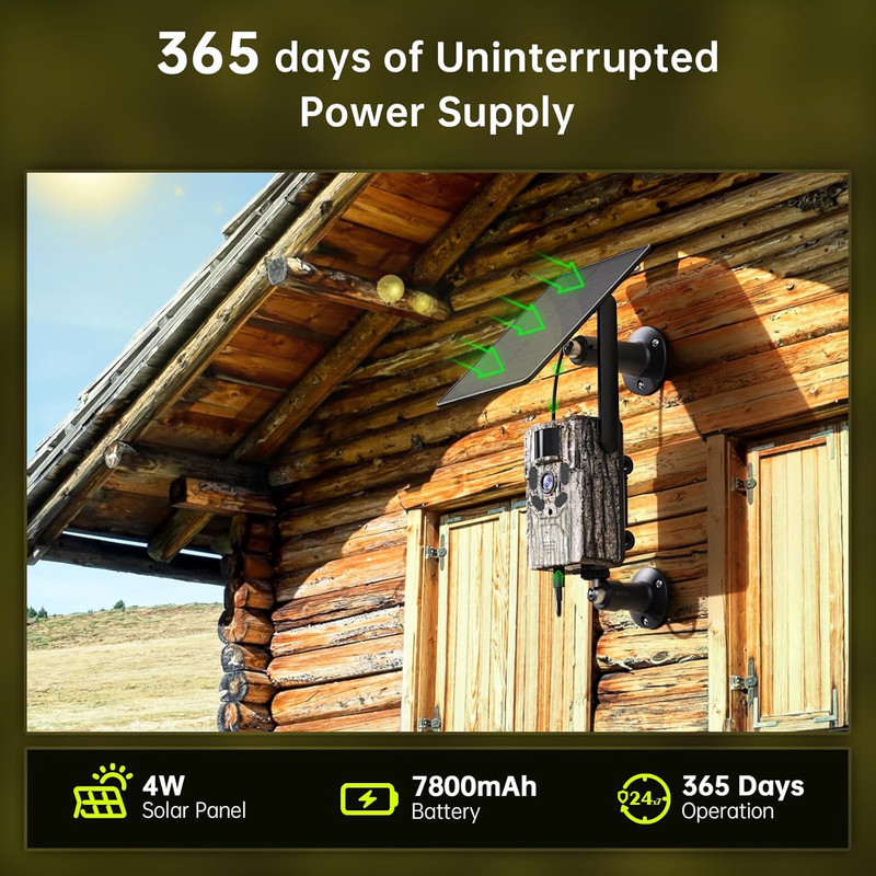 Cellular Trail Cameras with 48MP Photo 2K Live Streaming,Solar Powered,Deer Cam gallery