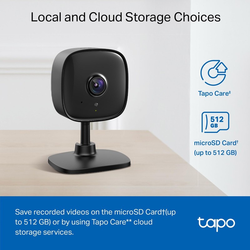 Tapo 1080P Indoor Wired Security Camera - Works as a Baby 1-Pack, Black gallery