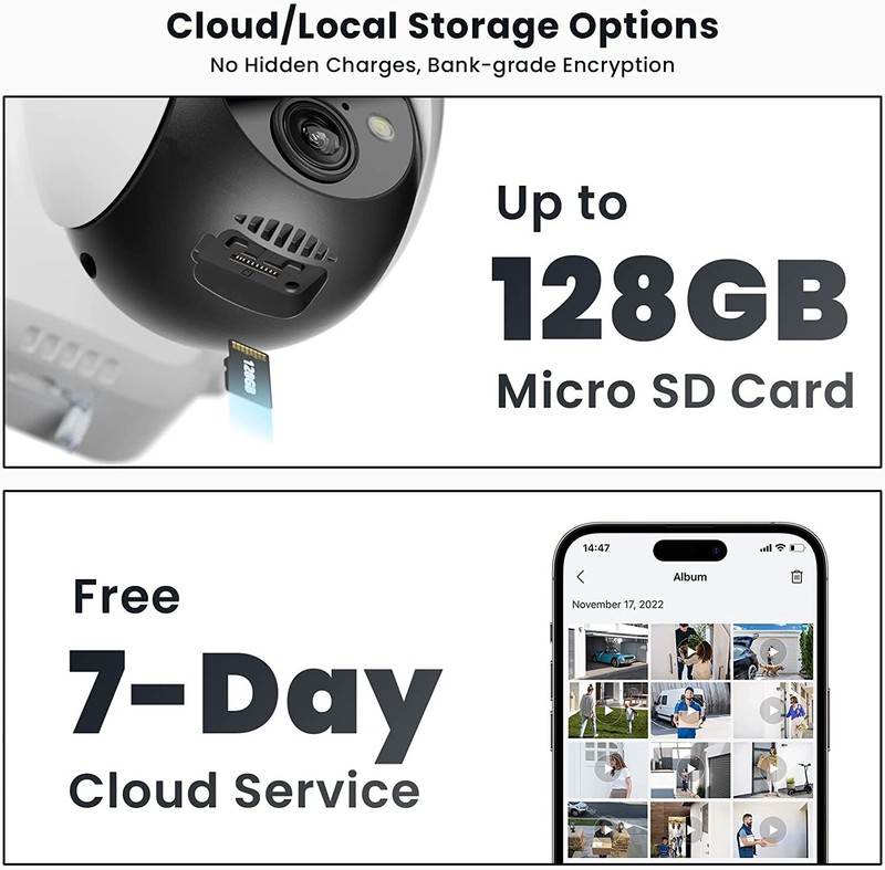 ieGeek 5MP WiFi Solar Security Camera 360°Wireless Home Battery PTZ CCTV System gallery
