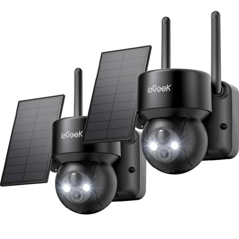 ieGeek Solar Security Camera 2 Pcs Wireless Outdoor 2K 360° PTZ Motion Sensor