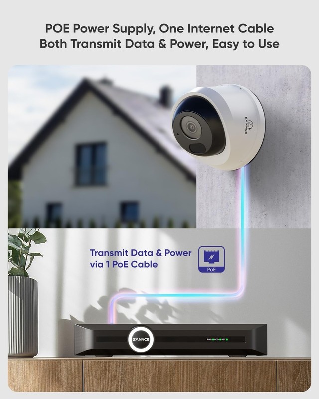 5MP PoE Security System, 8CH NVR with 8 Weatherproof Dome Cameras, H.265, Remote gallery