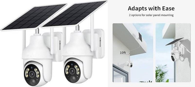 Cámaras de seguridad solares 2K inalámbricas para exteriores paquete de 2 visión gallery