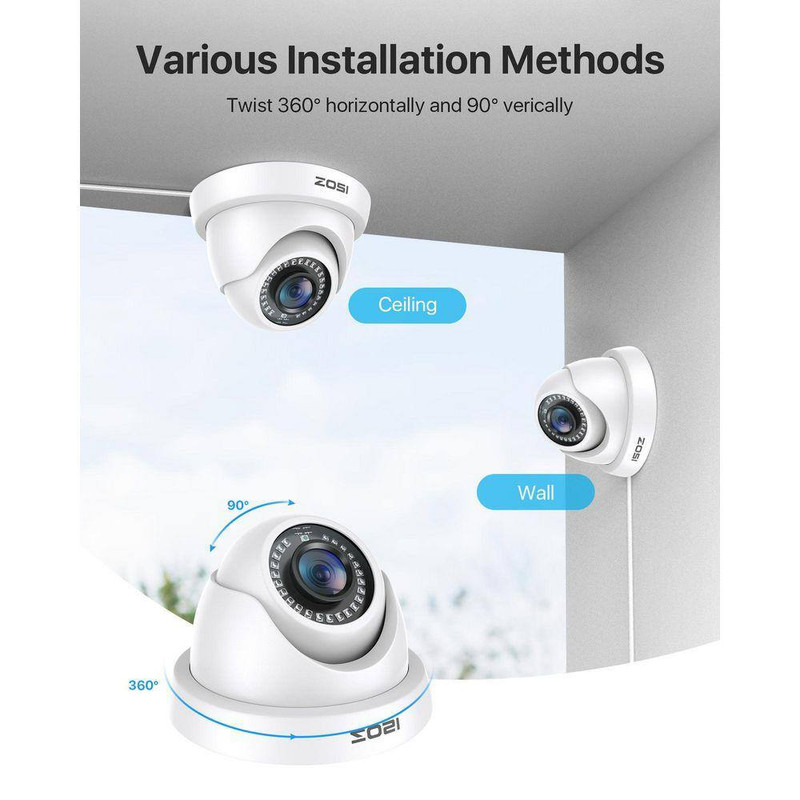 2Pcs 2MP Hardwired Hybrid 4 in 1 TVI CVI AHD CVBS Security Camera Outdoor for 96 gallery