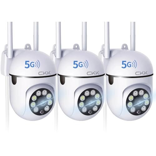 1080P Outdoor Security Camera 3-Pack, PTZ WiFi, 360° Pan/Tilt, Color Night Visio gallery
