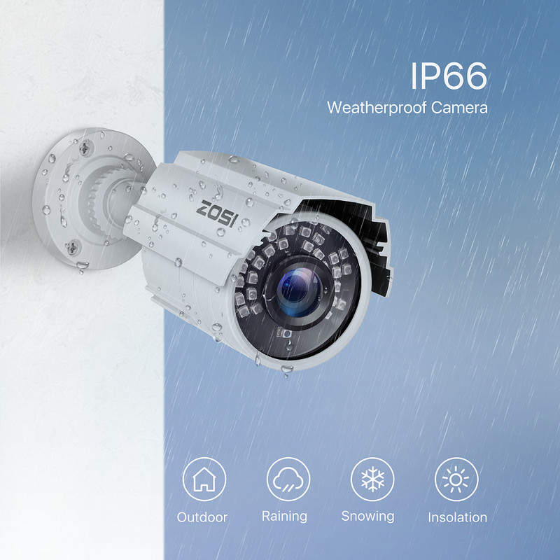 ZOSI 4PCS 1080P Home TVI Security CCTV Outdoor Bullet Cameras Night Vision gallery