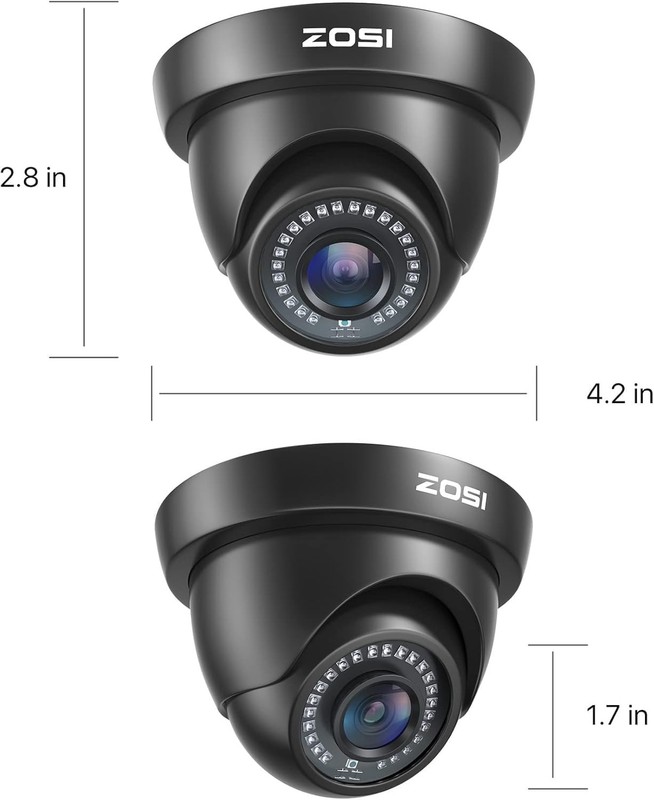 4 Pack 1080P 1920TVL HD-TVI Dome Cameras,Night Vision,2MP Indoor Outdoor Home... gallery