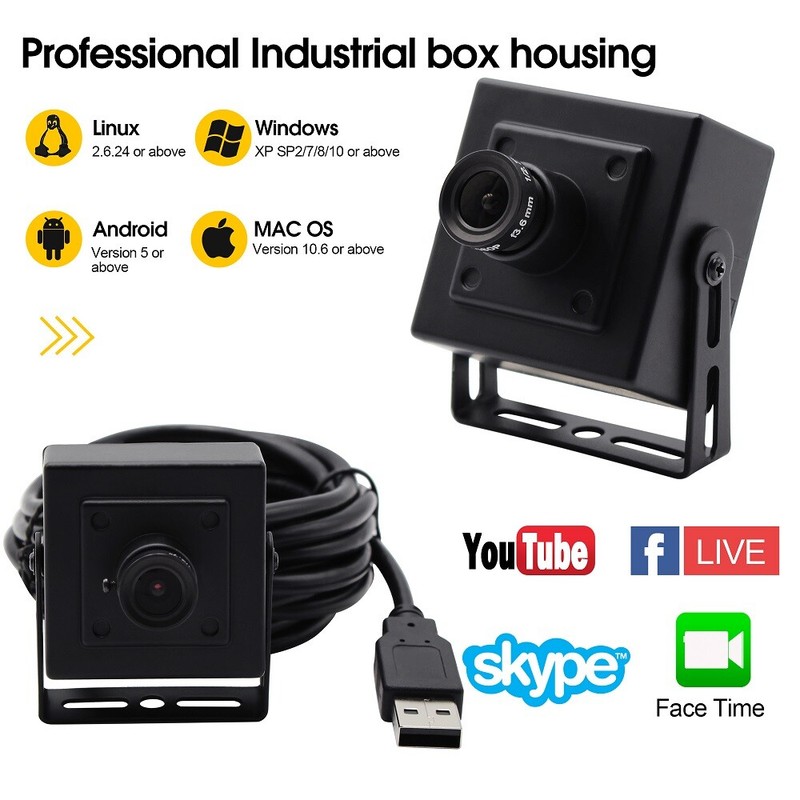 1MP HD USB Security Camera Network Webcam w/3.6mm Lens Support Microphone IR Cut gallery