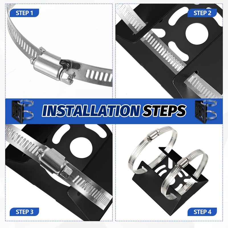 3 Pcs Universal Vertical Pole Mount for Wall Mounting Bracket with 6 Loops So... gallery