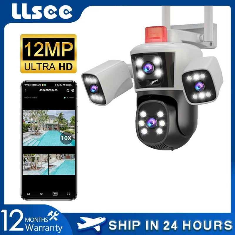 12MP, 6K, 3-lens, 10x optical zoom, Wi-Fi monitoring camera, CCTV outdoor Wi-Fi