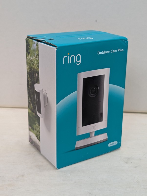 Ring Outdoor Cam Plus | Battery | Video + Ring Vision | White | New In Box gallery