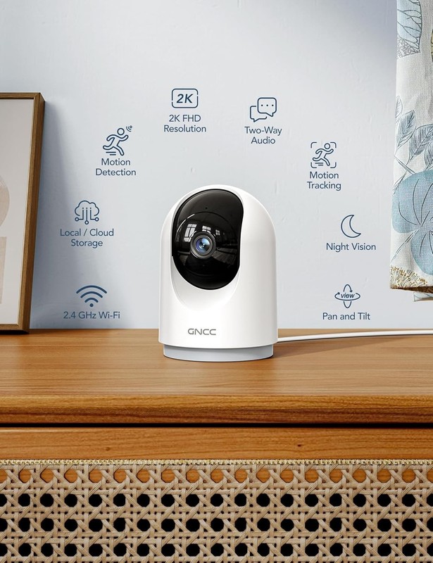 2K Indoor Security Camera - Night Vision, Motion Detection & Two-Way Audio gallery