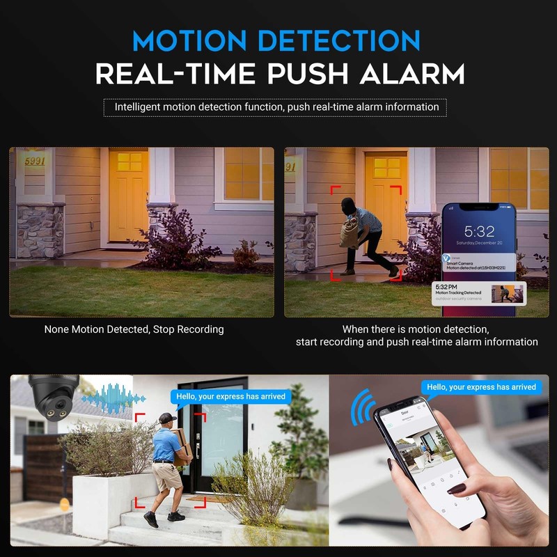 5MP Full Color Night Vision POE IP Turret Outdoor (Black),F1.0 Super Aperture... gallery