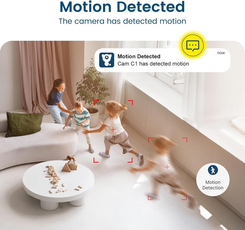 Litokam Indoor Security Camera, 2K, Night Vision, Motion Detection, 2-Way Audio, gallery