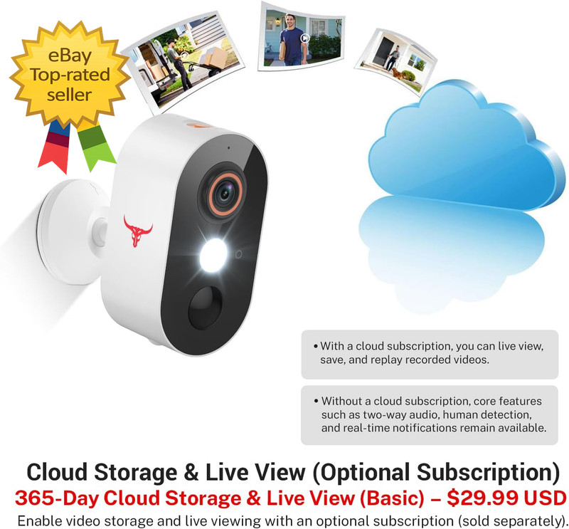 1080P Wireless Security Camera AI Human Detection Night Vision Two Way Talk WiFi gallery