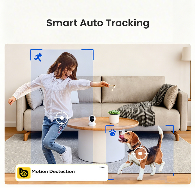 boykeep Indoor Camera 5G Wireless WIFI Pet cam 3MP Motion Track Night Vision 2PC gallery