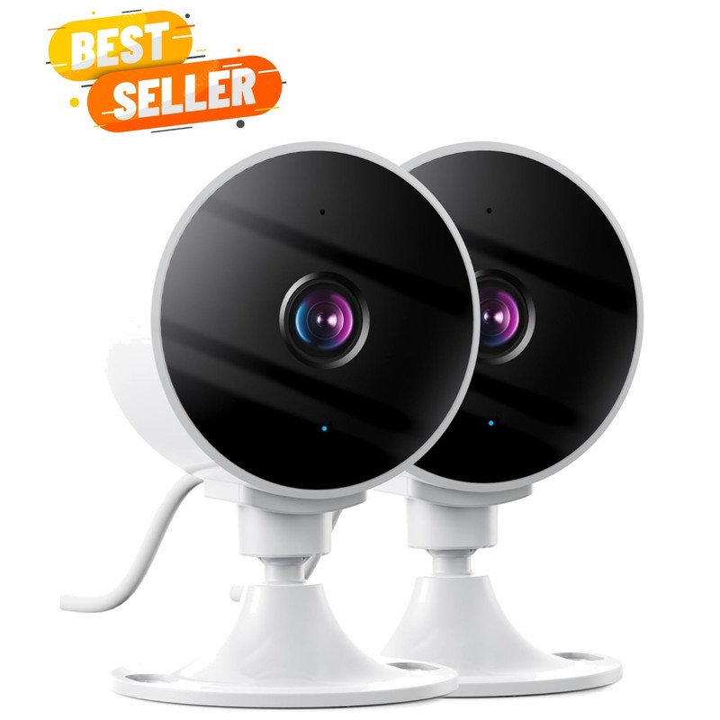 Smart 2K Pet and Home Security Cameras w/ Motion Alerts & Alexa Compatibility