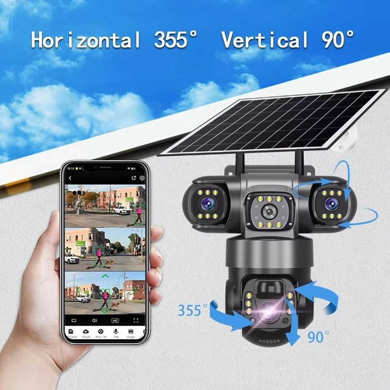 Solar Battery Powered Wireless WiFi Home Security Camera System Outdoor Pan/Tilt gallery