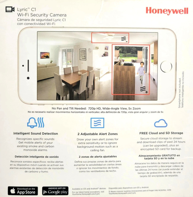 Honeywell Lyric C1 Wi-Fi Security Surveillance Camera - RCHC4100WF - RETAIL BOX gallery