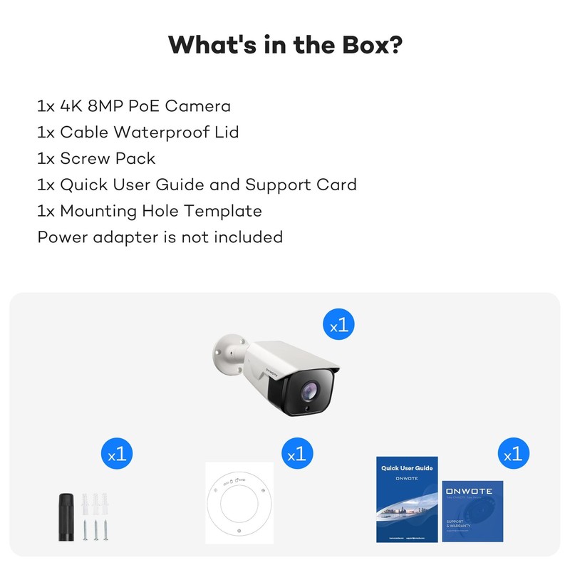 4K 8MP PoE IP Security Camera, AI Human Vehicle Detection, 3840x2160 8 Megapi... gallery