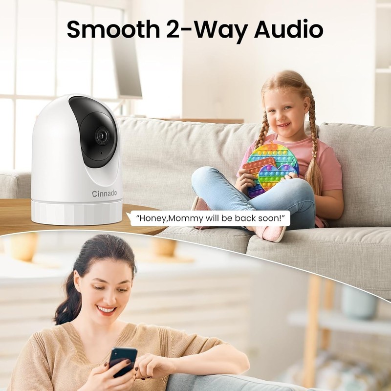 Security Camera Indoor-2K 360° WiFi Cameras for Home Security，Pet/Dog/Baby Ca... gallery