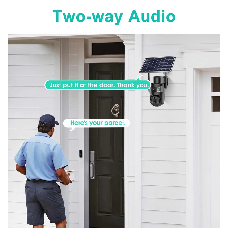 Solar Battery Powered Wireless WiFi Outdoor Pan/Tilt Home Security Camera System gallery
