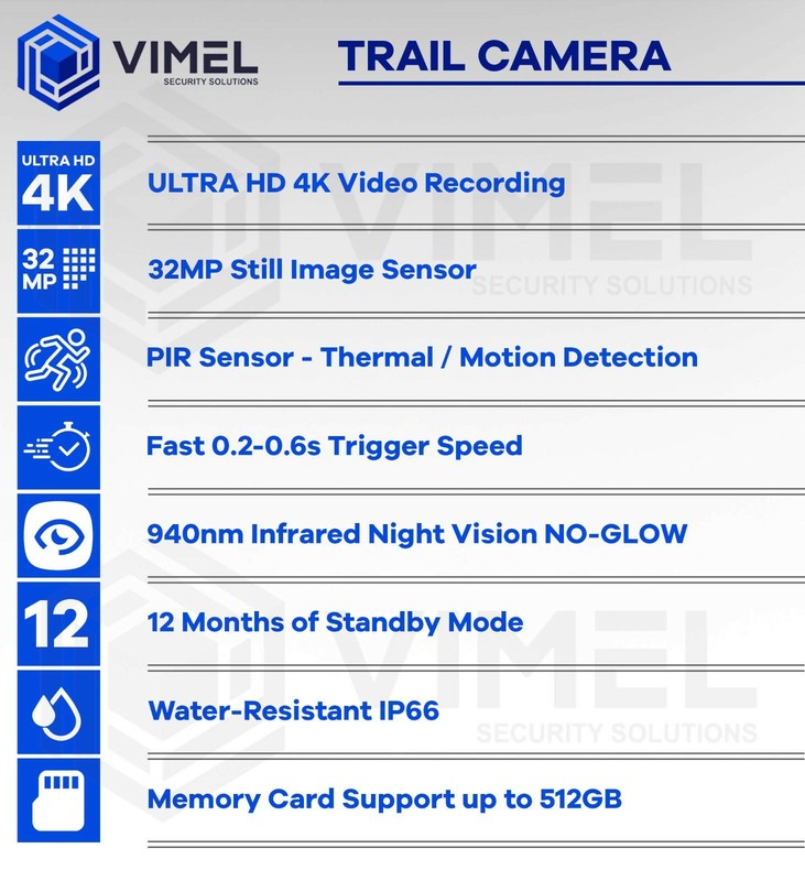 Outdoor Water Resistant 128GB Trail Camera Hunting 32MP UHD 4K High-End gallery