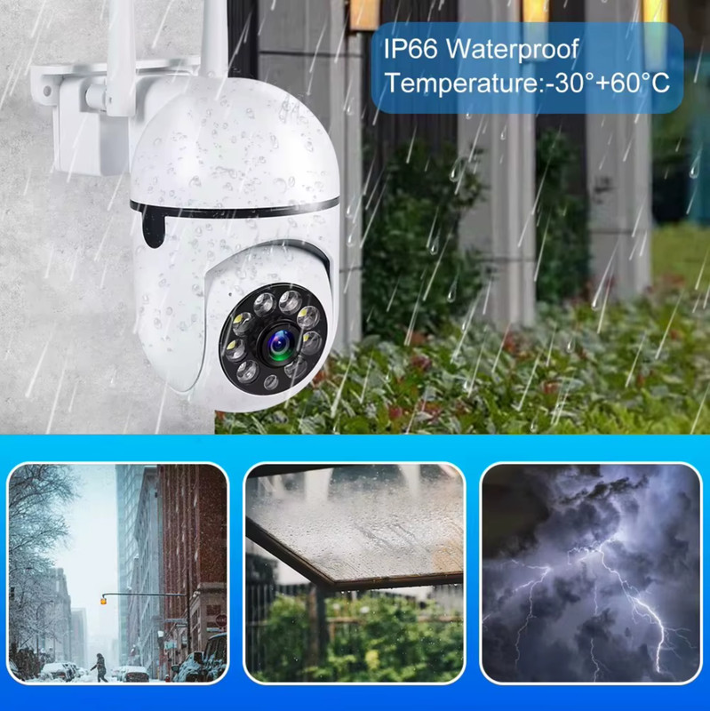2.4 GHz WiFi 8MP Outdoor Security Camera Color Night Vision Human tracking