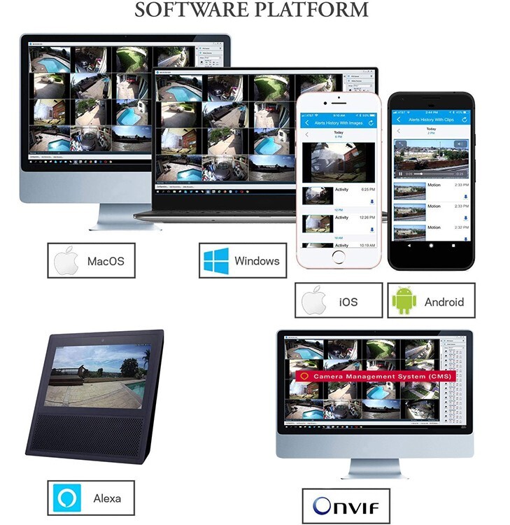 Microseven 4K/8MP POE H.265 HD Outdoor Dome IP Camera Built-in Mic 256GB SD Slot gallery
