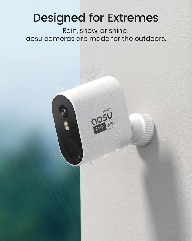 3K/5MP Solar Security Cameras Wireless Outdoor Home Surveillance System, 166°... gallery