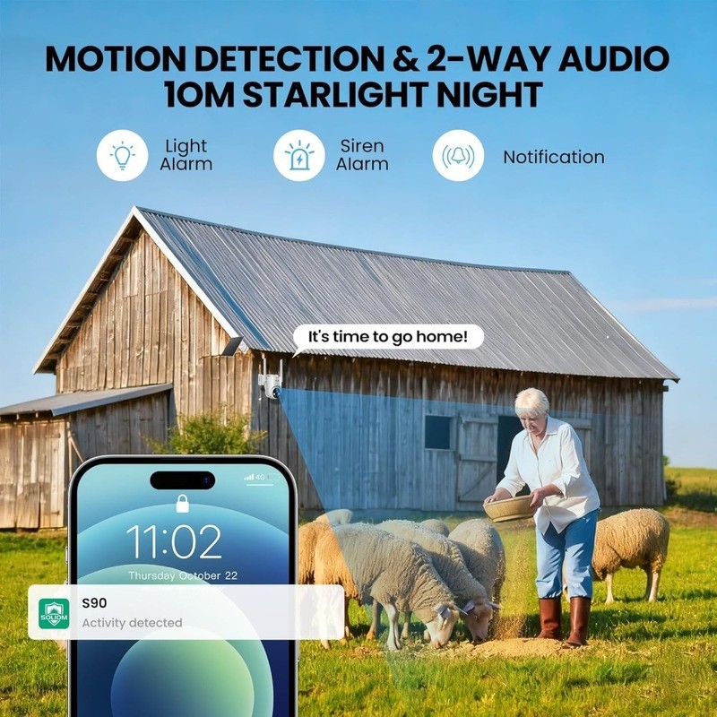 Wireless Outdoor 4G LTE Cellular Security Camera Solar Powered No WiFi Needed 2K gallery